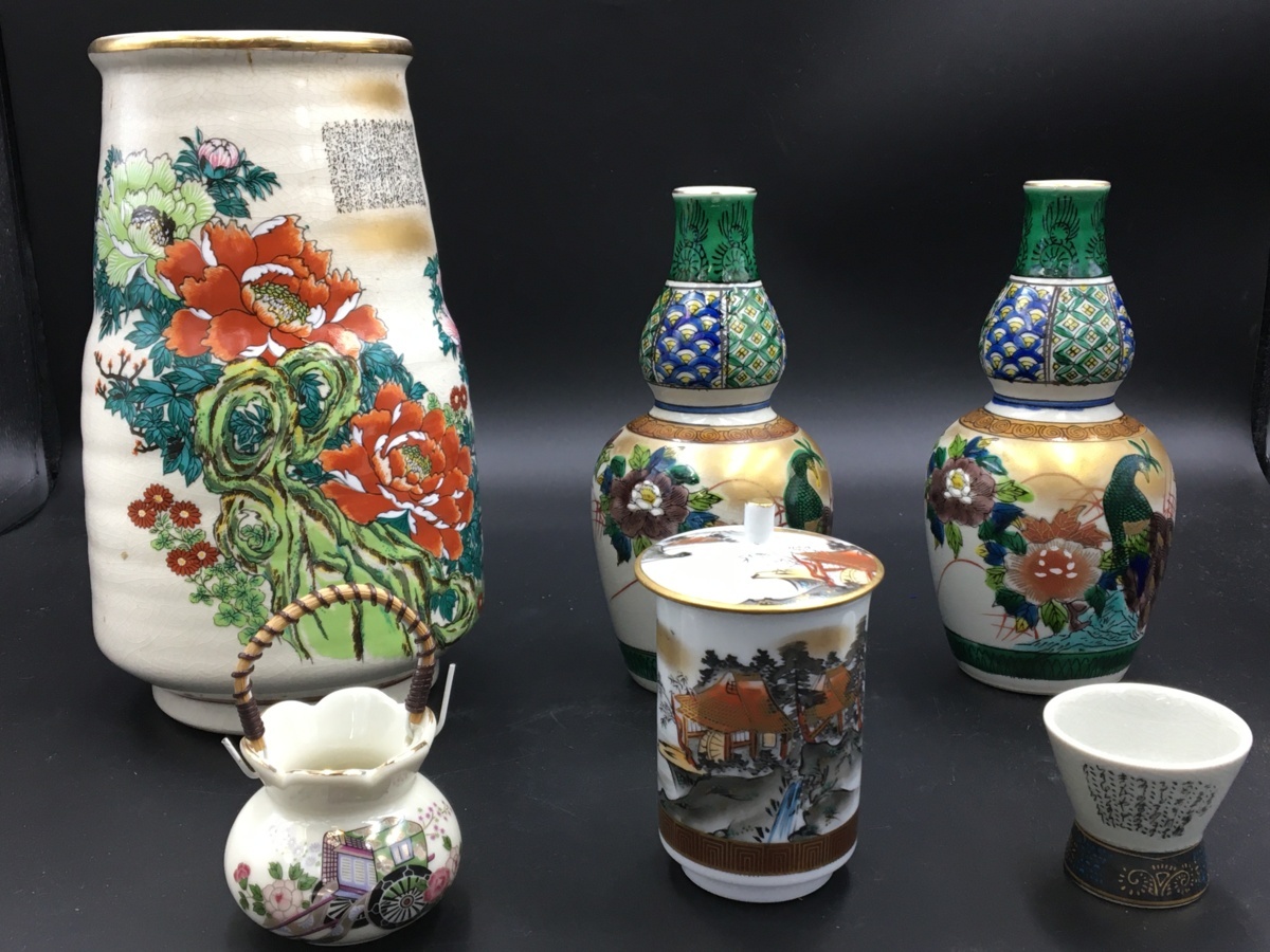 ♥中国　白釉　花瓶　発掘品　カケあり　桐箱付き　出土品　骨董　古玩 YB】徳化窯白磁煎茶碗・杯七客 ☆中国古玩骨董(同日落札同梱可)22Y606