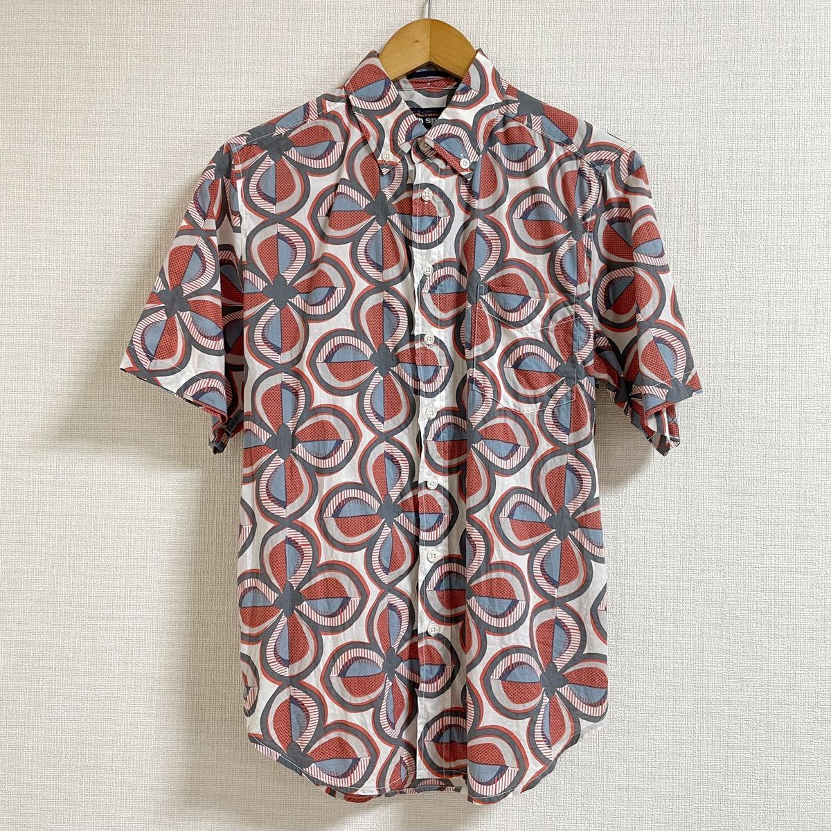 【ほぼ新品】 Reyn Spooner アロハシャツ Sサイズ LEHUA KAHIKI コットン100% 前開き フルオープン ボタンダウン 半袖シャツ 総柄 美品