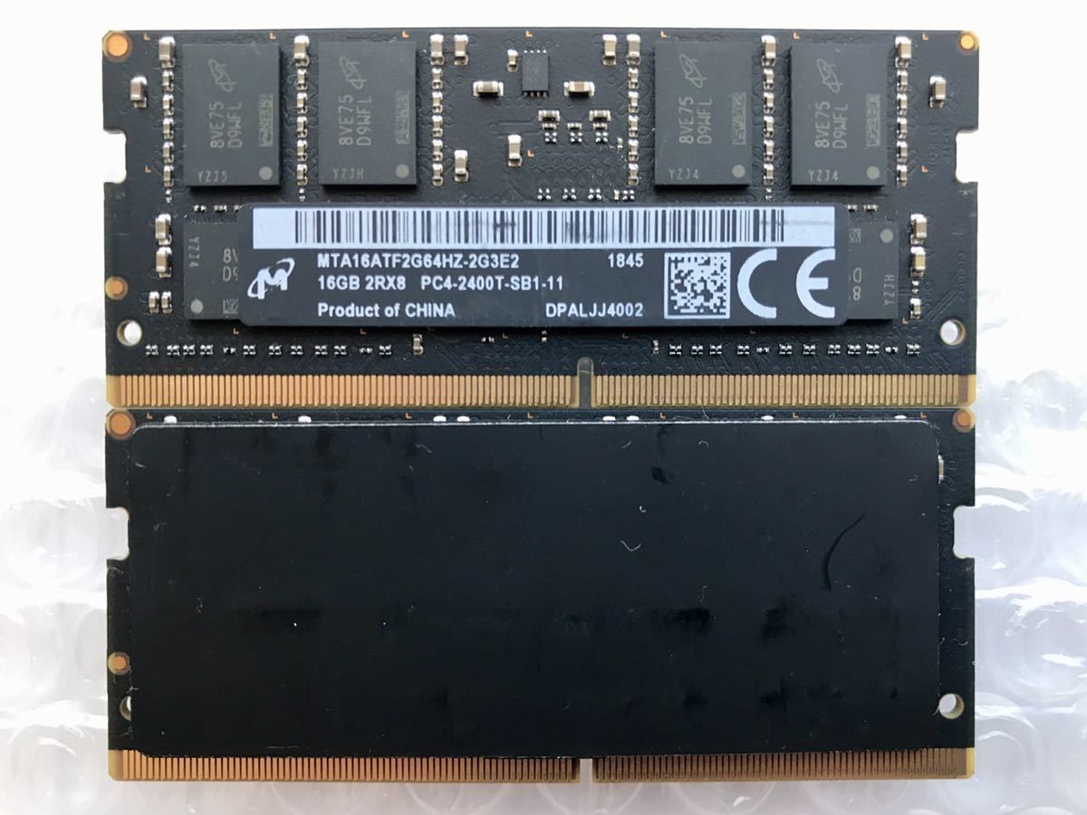 Micron 16GB×2枚 計32GB DDR4 PC4-19200 ノートPC用 増設メモリ Micron