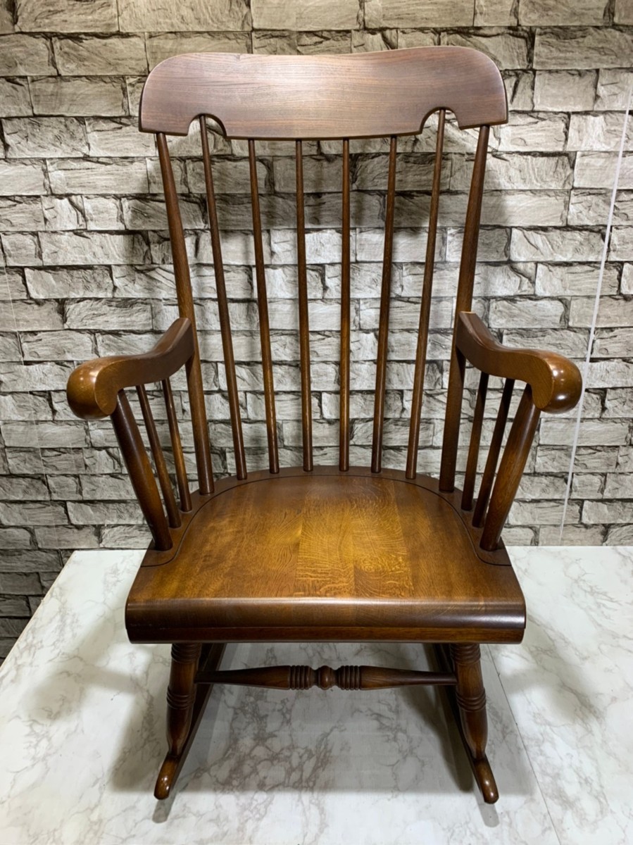 ひとみ　オールドヴィンテージ 飛騨産業　キツツキマーク ロッキングチェア 1円スタート 飛騨産業 キツツキ ロッキングチェア ヴィンテージ 4456