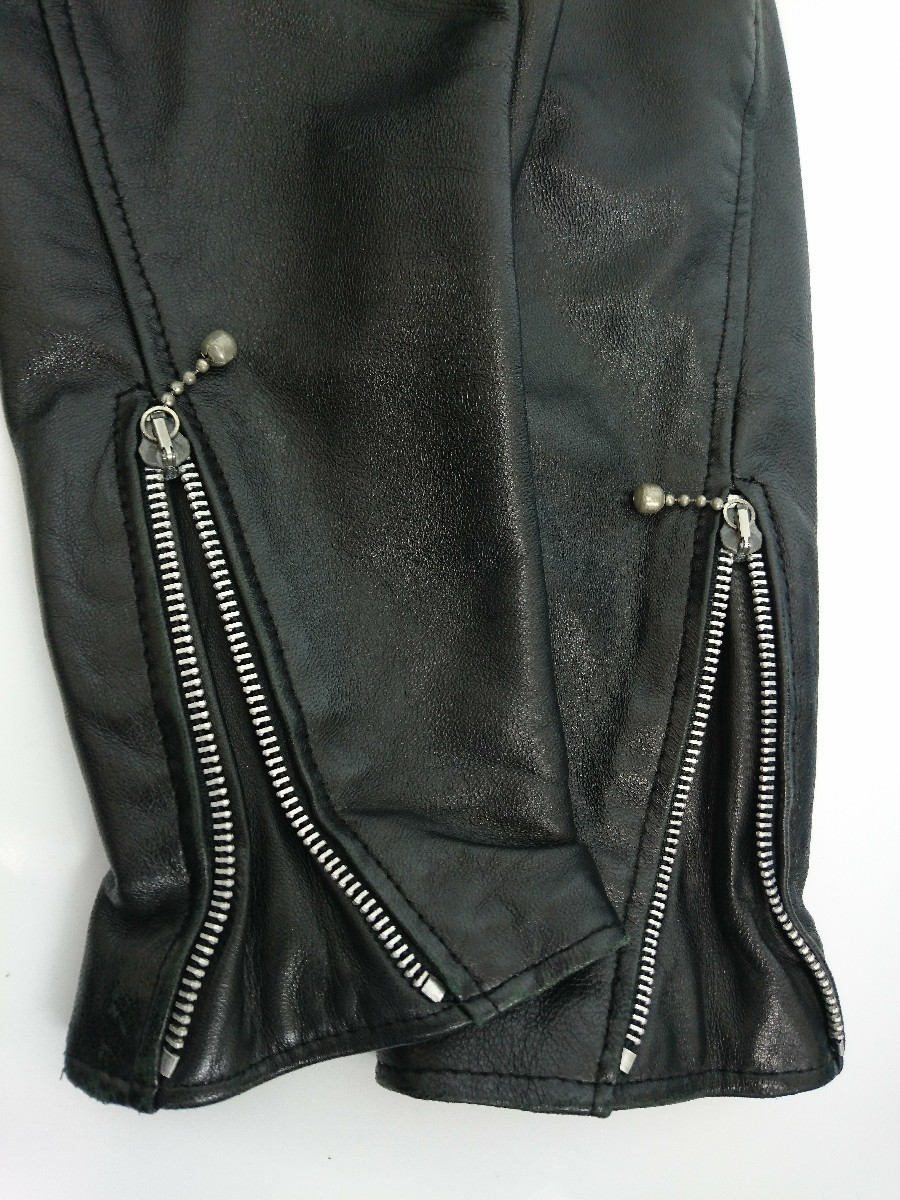 666 Leather Wear◇ダブルライダースジャケット/32/レザー/ブラック/黒