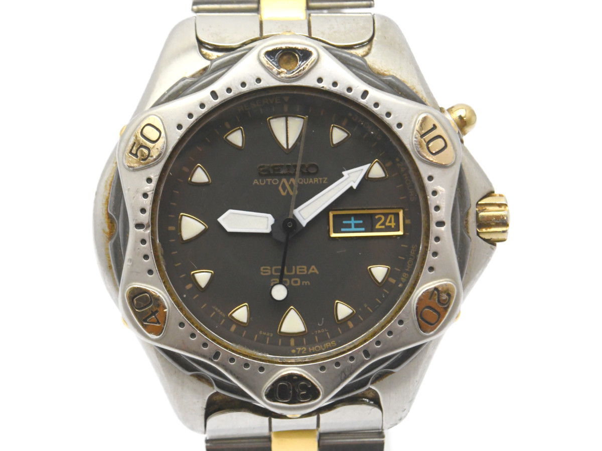 二次電池交換済！】SEIKO AGS SCUBA 5M23-7A00 時計 やや美品 