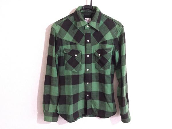 THE FLAT HEADフラットヘッド ブロックチェックシャツ グリーン