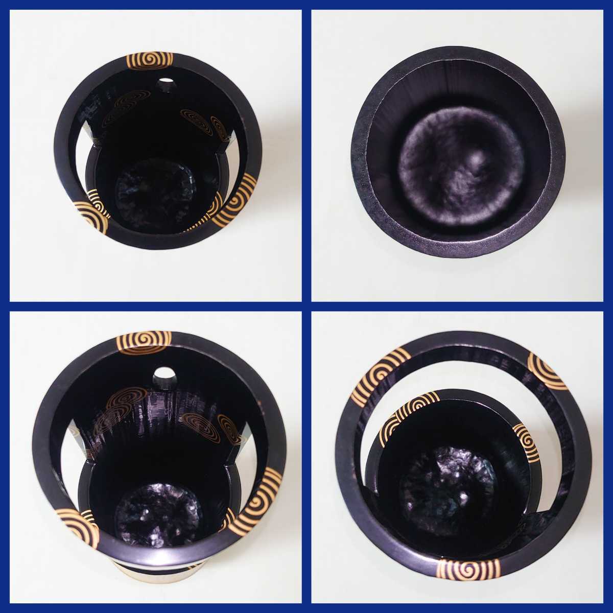 竹器師 黒田竹伝作 菊蒔絵 竹香合 堀内宗完(兼中斎)書付 V1126 A4 竹器
