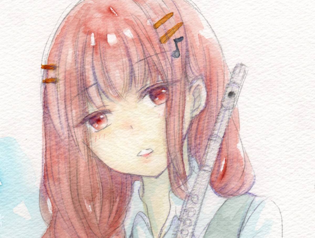 手描きイラストオリジナル 吹奏楽部の女の子 オマケ付き 透明水彩 サイズ 送込 手描きイラスト 売買されたオークション情報 Yahooの商品情報をアーカイブ公開 オークファン Aucfan Com