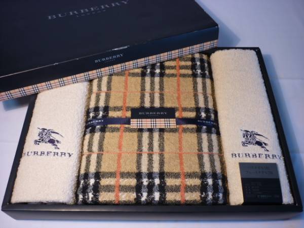 バーバリー◆バスタオル1枚＆フェースタオル2枚