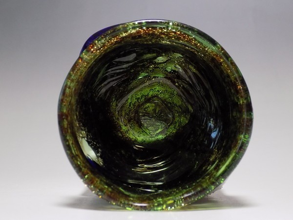 稲嶺盛吉 琉球ガラス - 紅珊瑚グラス メルカリ 貴重品 虹）作 紅珊瑚