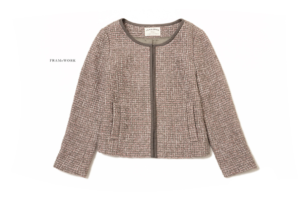 美品★フレームワーク★可愛い！ラメ織りジャケットJ319