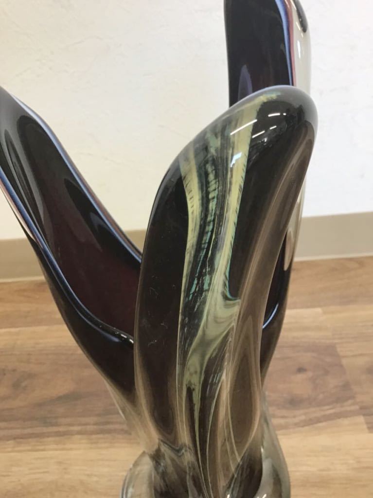 193R）マルティグラス 花瓶 ガラス 花瓶 ガラス Glass フリル 昭和