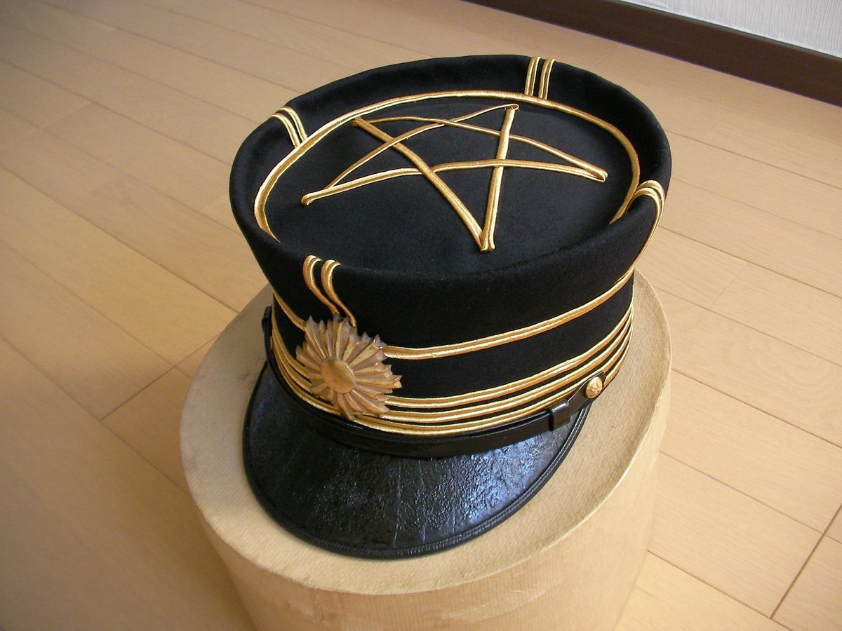 大礼服 旧日本軍 軍服 陸軍 - 正帽 軍帽 制帽 五芒星 羽付き