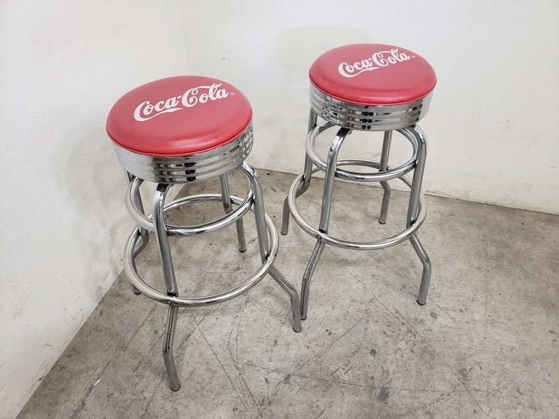 Coca-Cola バースツール 2脚セット コカ コーラ/Coca Cola/スツール/カウンターチェア/2脚セット/バース