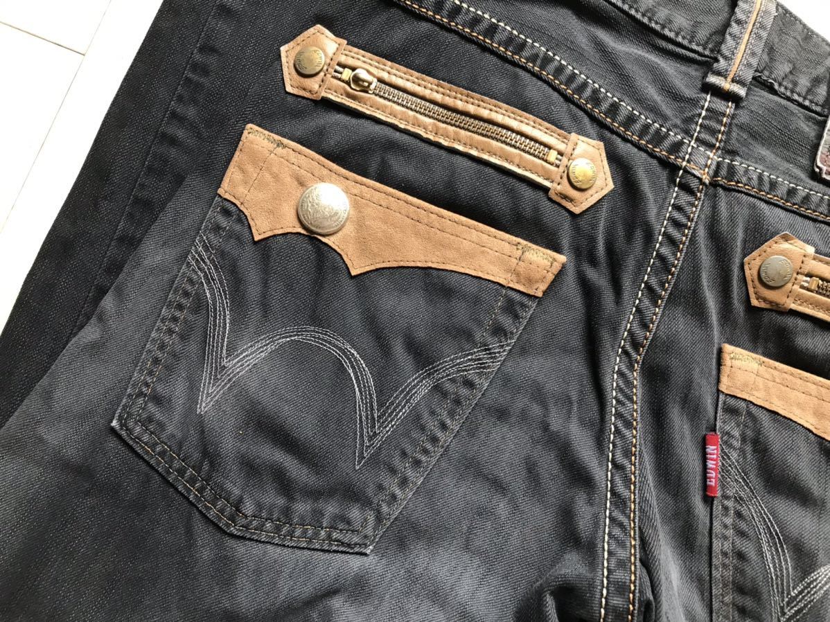 即決】W30 EDWIN エドウィン ブラックデニム 黒 exclusive vintage 