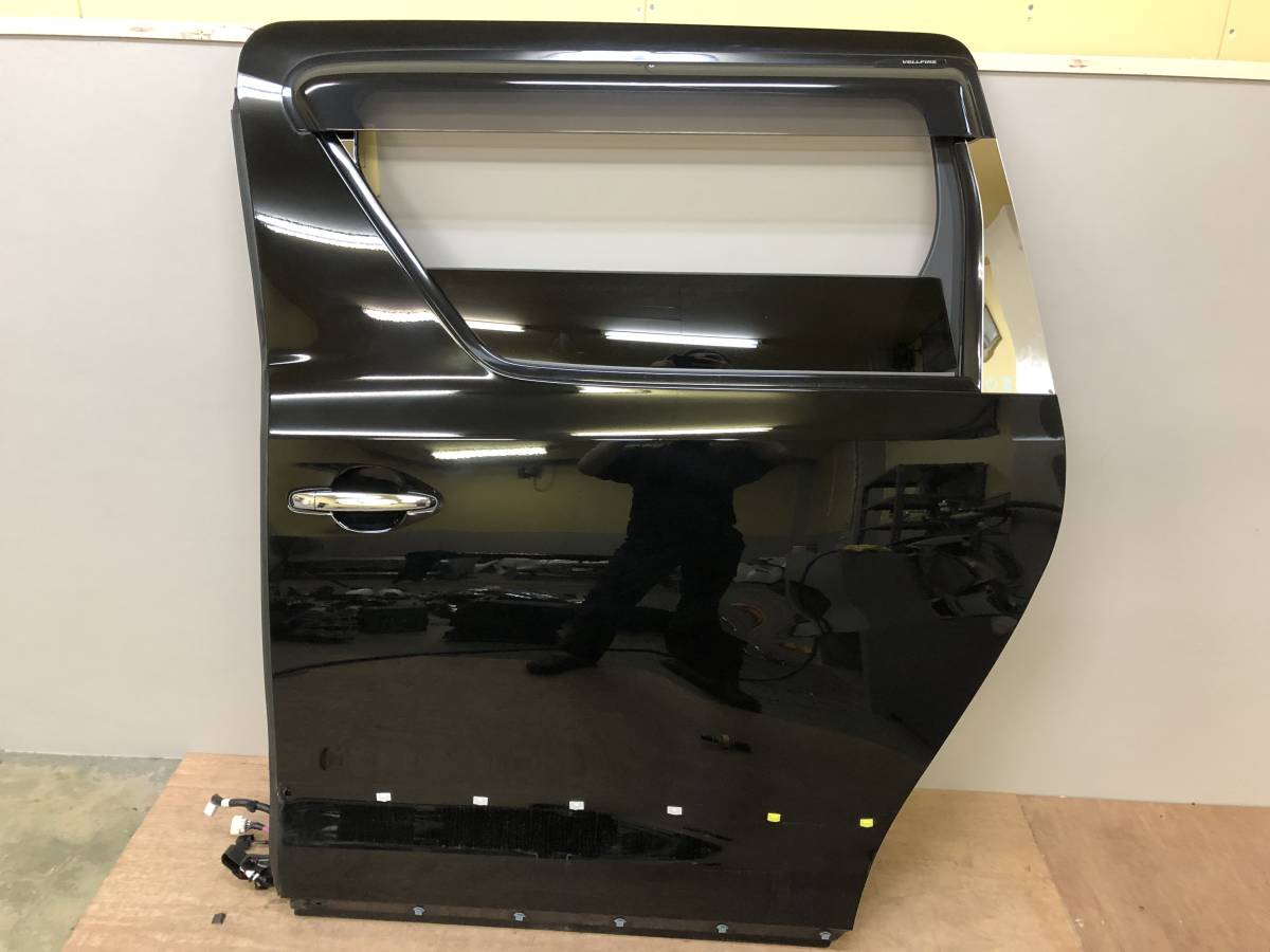 【激安大特価，定番人気】 大型商品　管B027　H21年 ヴェルファイア 2.4Z ANH20W 左リアドア カラー：202　黒 パワースライド付 ガラスフィルム付
