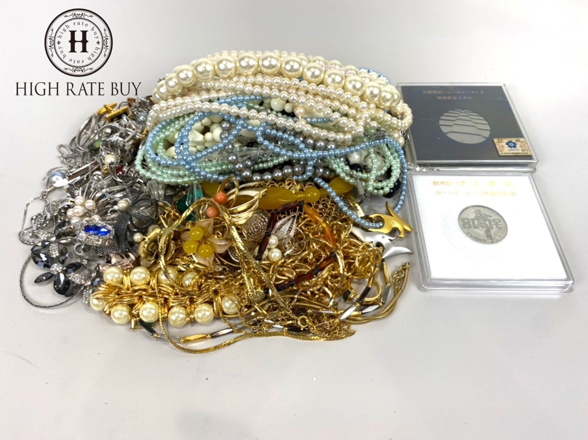 y00115】1円〜☆ジャンク アクセサリー おまとめ 中古 約4.1kg メッキ