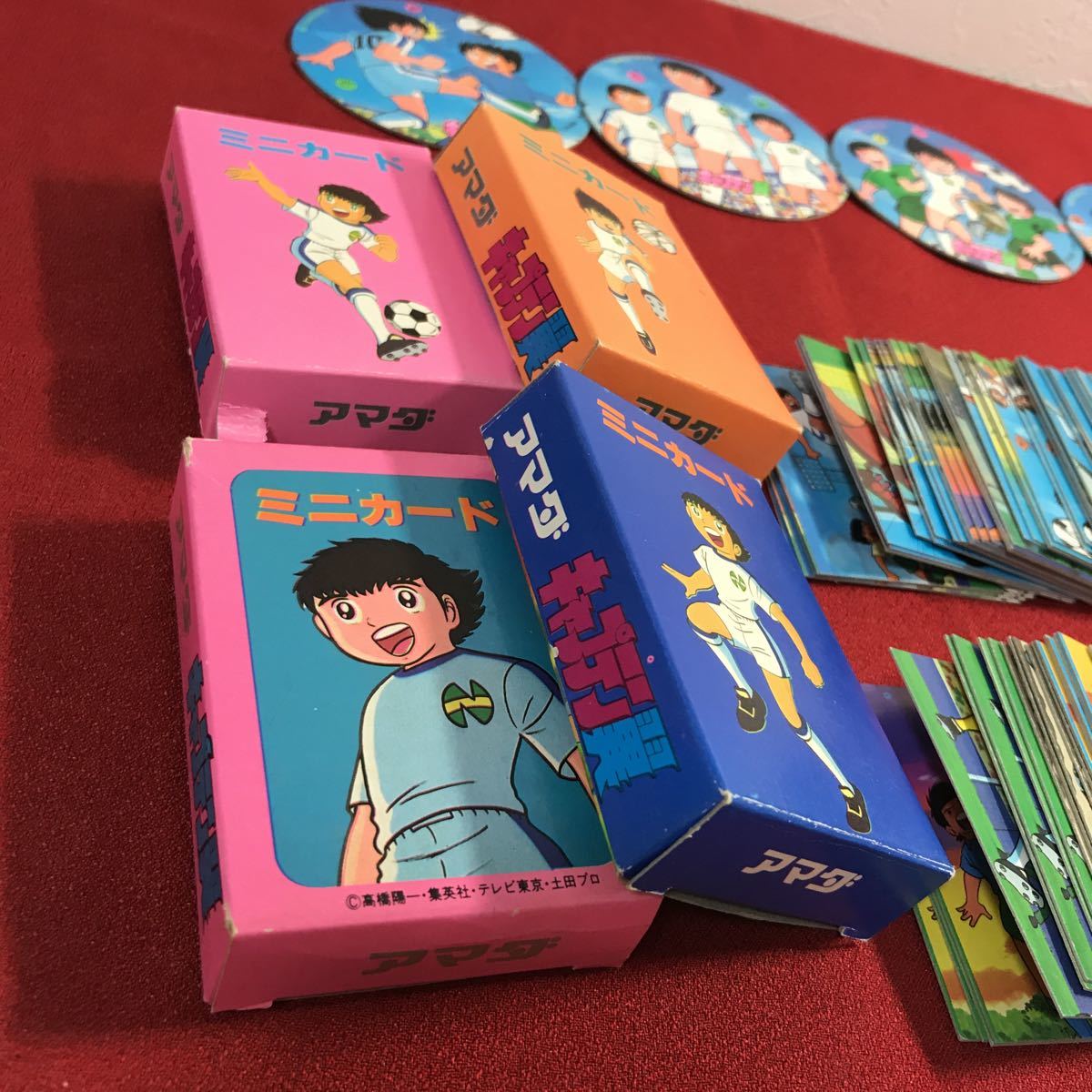 ☆希少！キャプテン翼 ミニカード 大量まとめ 箱 バッジ 当時物 レトロ
