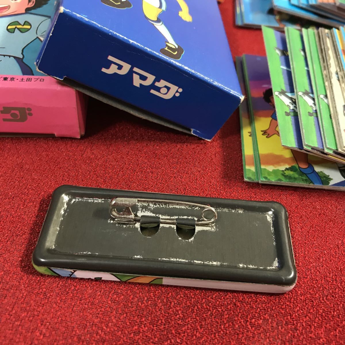 ☆希少！キャプテン翼 ミニカード 大量まとめ 箱 バッジ 当時物 レトロ