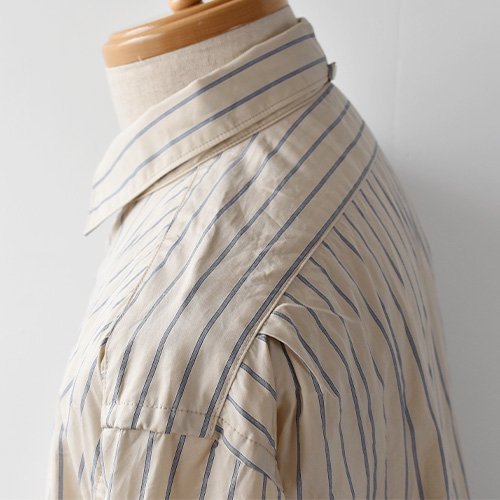 ENDS and MEANS Aldous Shirts -Beige / Sax Stripe-