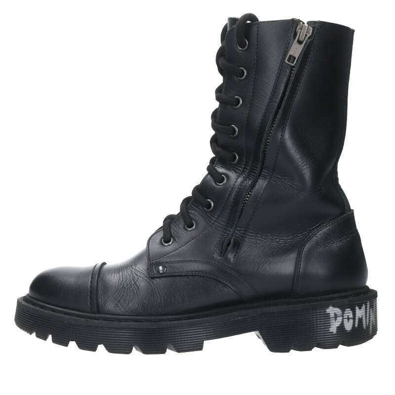 SALE，品質保証 ヴェトモン VETEMENTS サイズ:40 ソールプリントサイドジップレースアップブーツ ブラック 01(25.0cm)｜売買されたオークション情報、yahooの商品情報をアーカイブ公開 - オークファン 25.0cm