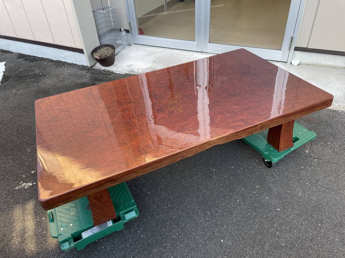 岐阜市発 欅 136.5×74.7×厚5.5cm 一枚板 座卓 最高級 総無垢 けやき 