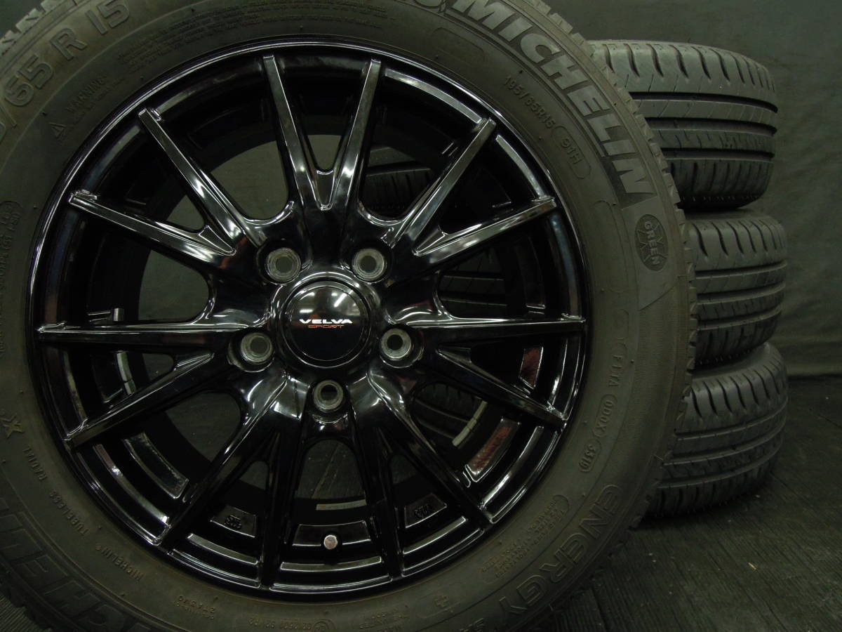 ★ほぼ未使用!! WEDS VELVA SPORT+2019年製!! ML ENERGY SAVER 195/65R15 4本SET!!★ノア ヴォクシー ステップワゴン ストリーム セレナ★
