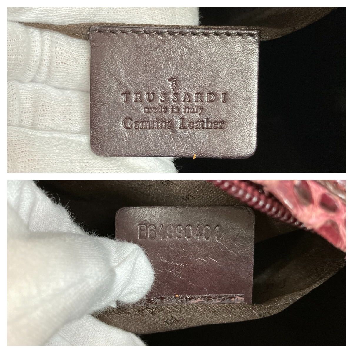 ☆1円スタート☆TRUSSARDI トラサルディ ヘビ革 パイソン ワン 