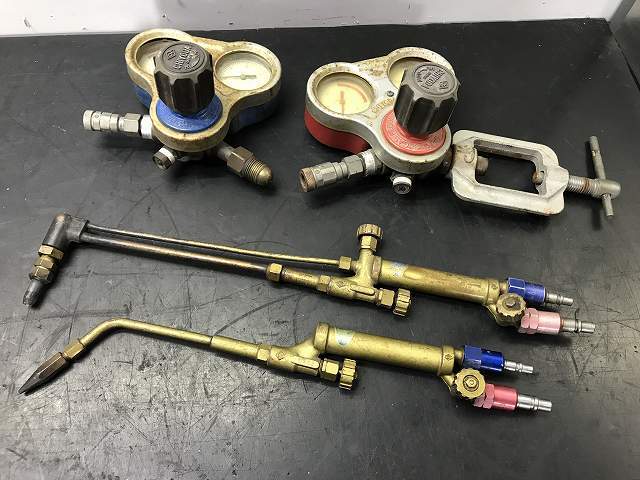 A-630】ガス切断器セット 酸素 アセチレンメーター 中型切断器 