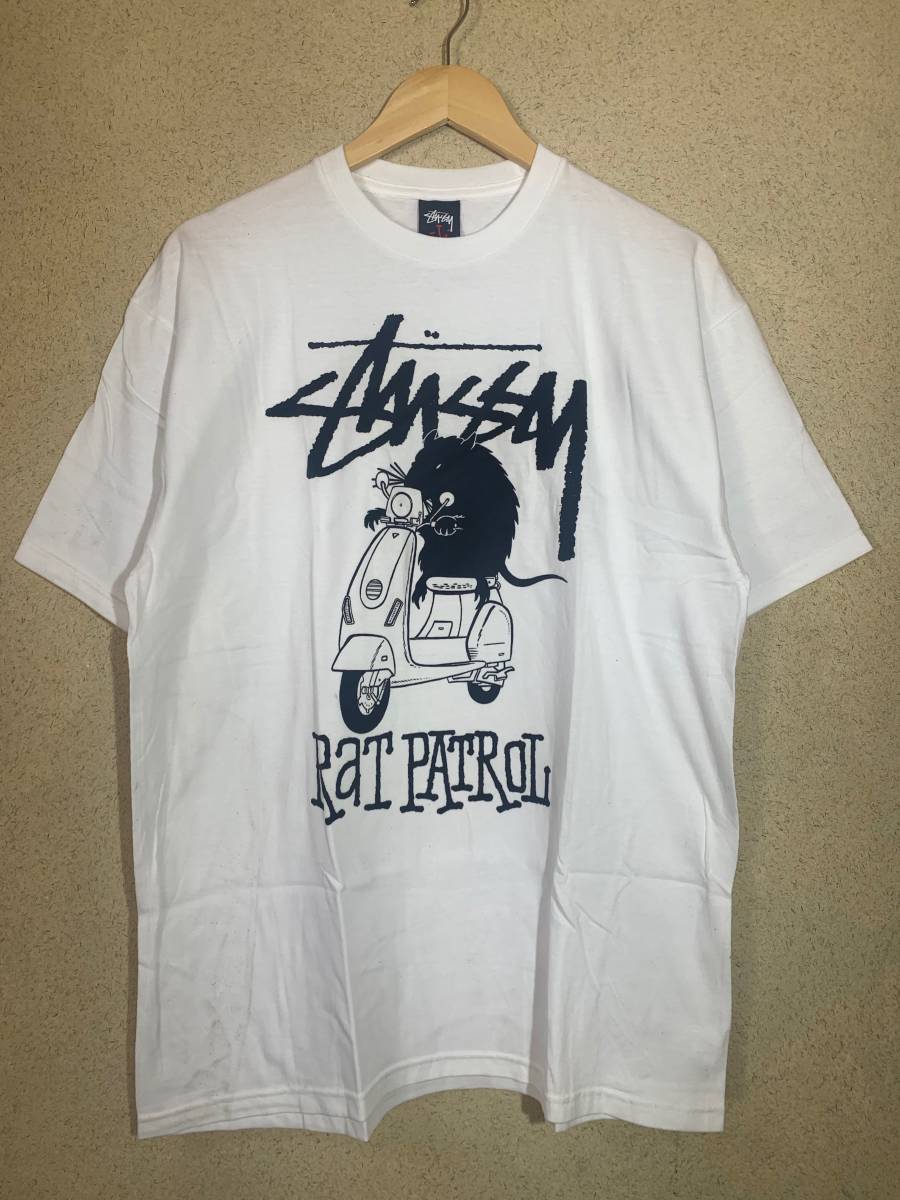 STUSSY RAT PATROL Tee T shirts 新品 タグ付き Lサイズ white 