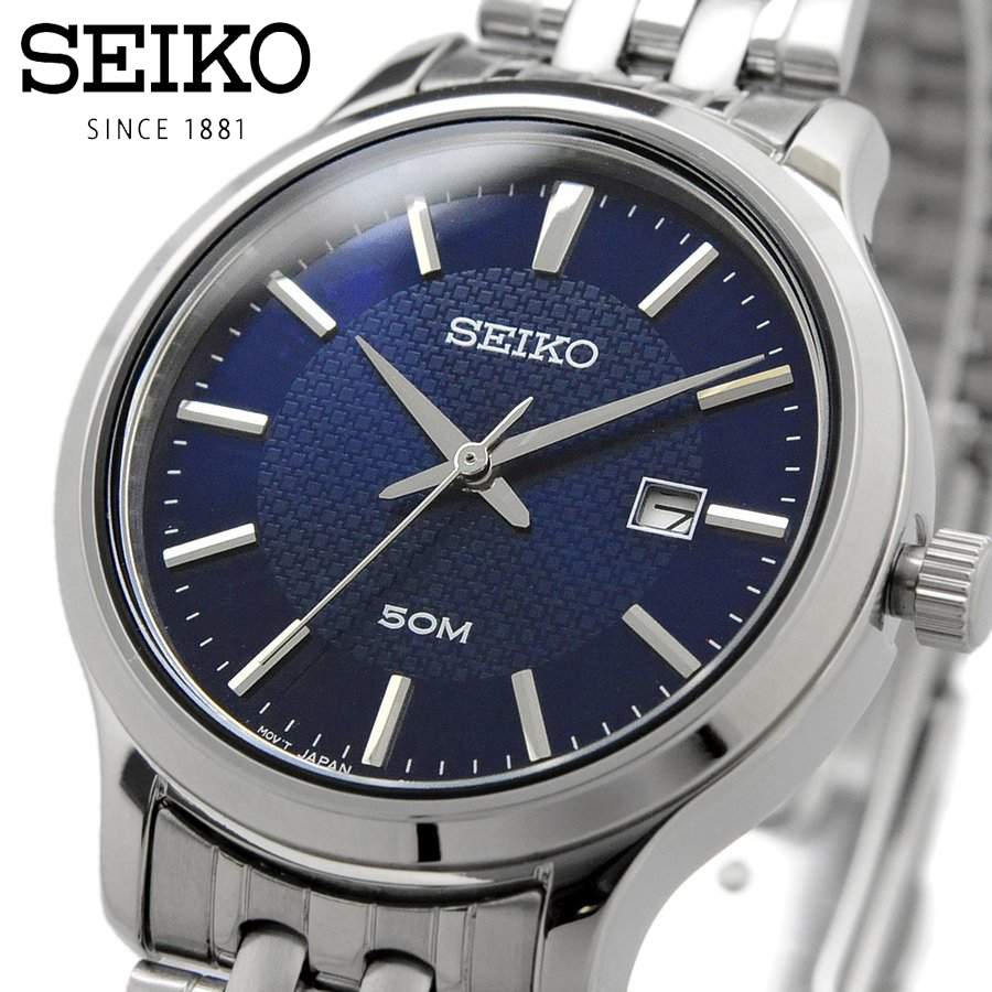 【1円】【新品正規品】 SEIKO セイコー クォーツ ビジネス カジュアル シンプル レディース 女性用 ステンレスベルト 腕時計 ネイビー 紺 セイコー 腕時計 SEIKO SEIKO（セイコー） メンズ ビジネスシーンで抜群に映える！50万円以下で手に入る、グランド