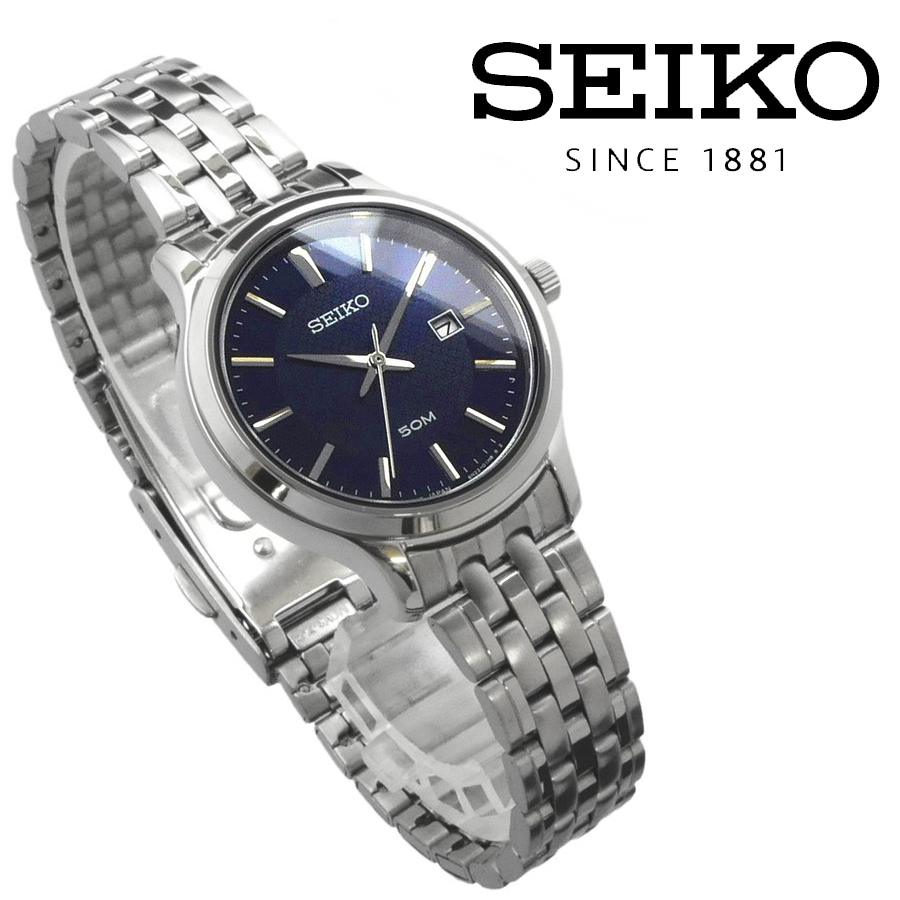 【1円】【新品正規品】 SEIKO セイコー クォーツ ビジネス カジュアル シンプル レディース 女性用 ステンレスベルト 腕時計 ネイビー 紺 セイコー 腕時計 SEIKO SEIKO（セイコー） メンズ ビジネスシーンで抜群に映える！50万円以下で手に入る、グランド