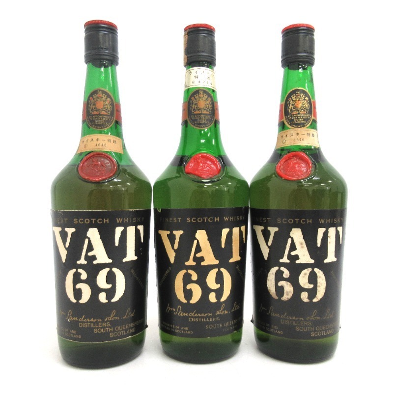 VAT69 3本セット 760ml 箱なし VAT69 ヴァット69 3本セット : VAT