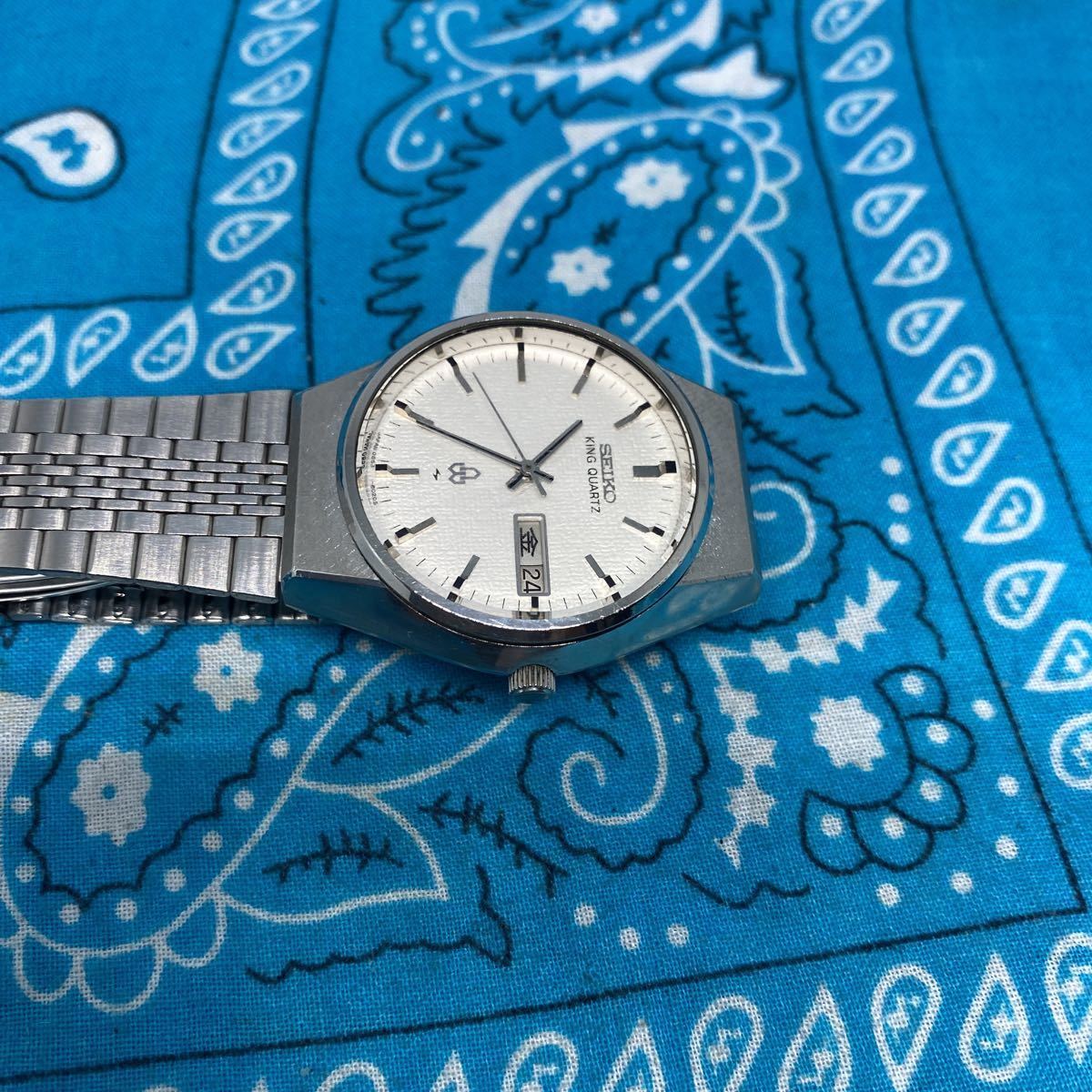 SEIKO キングクォーツKING QUARTZ 腕時計 特殊ブルー稼動品　美品 セイコー SEIKO KING QUARTZ キングクォーツ 稼働 ○ セイコーキング