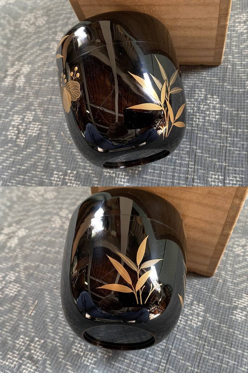 古美味塚本規義作 菊桐蒔絵平棗 茶道具 保証品 N0uL