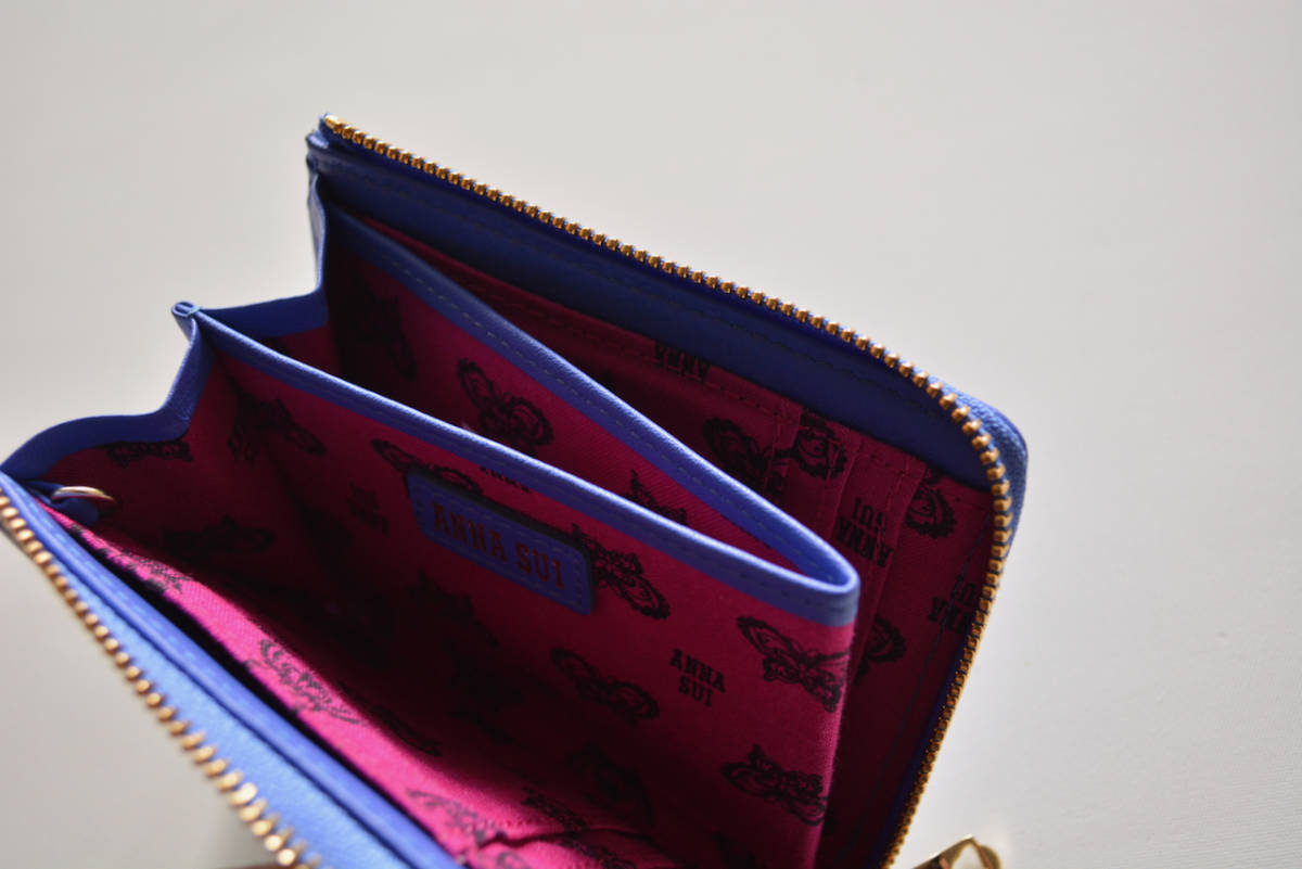 未使用□ アナスイ ANNA SUI □レザー ランダムハート マルチケース 