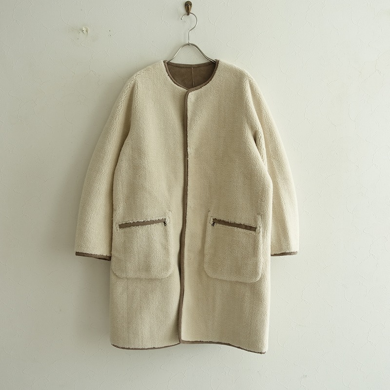 格安，最新作 ルグラジック Le Glazik FAKE MOUTON REVERSIBLE COAT 36ポリエステル裏ボア起毛ノーカラースナップボタンダブルフェイス0921 72I12(Sサイズ)｜売買されたオークション情報、yahooの商品情報をアーカイブ Sサイズ