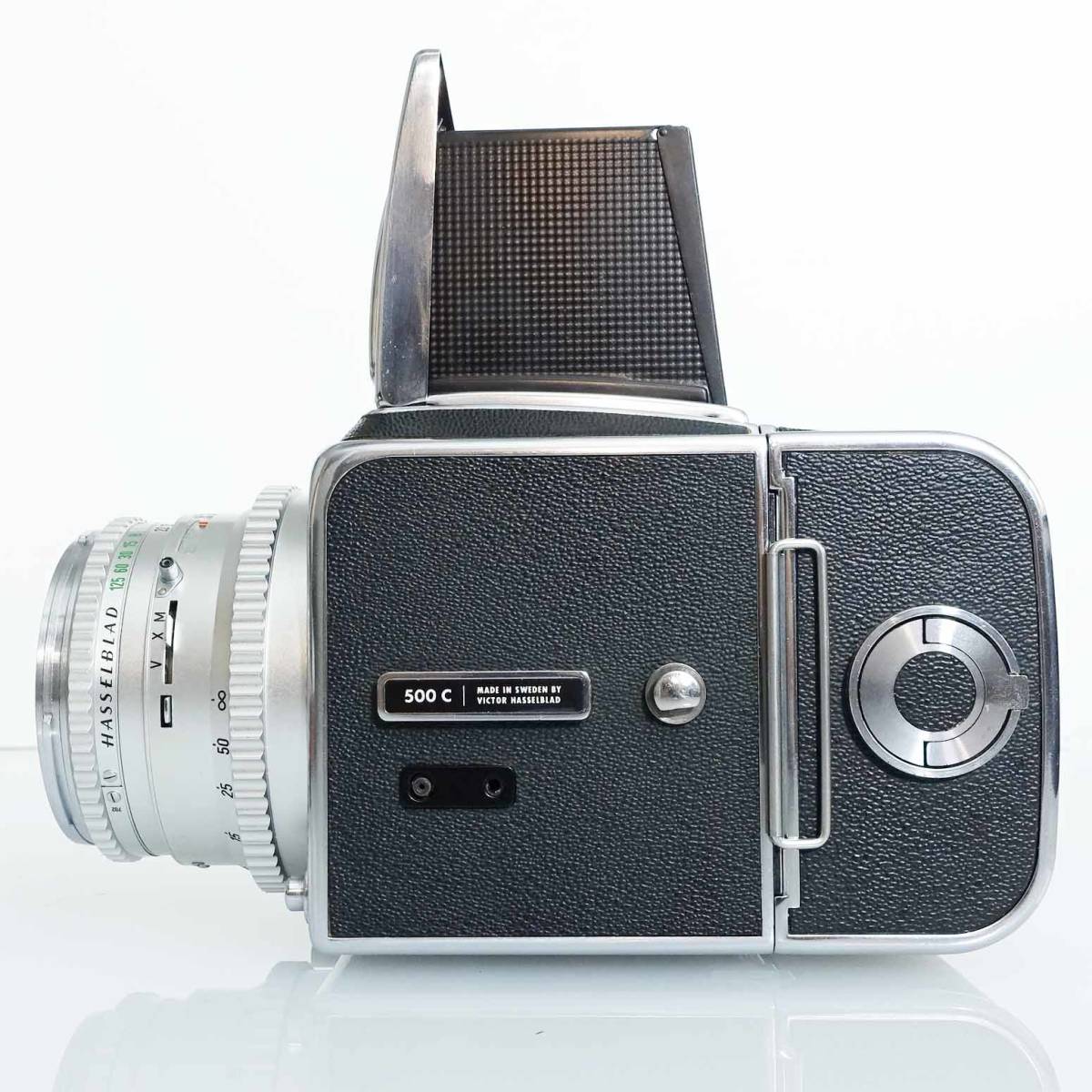 【レンズ極美品・ボディ良品】ハッセルブラッド　ボディ500C初期型1958年製・レンズ80mm/2.8（Cレンズ）・マガジン裏窓付旧型C12_4