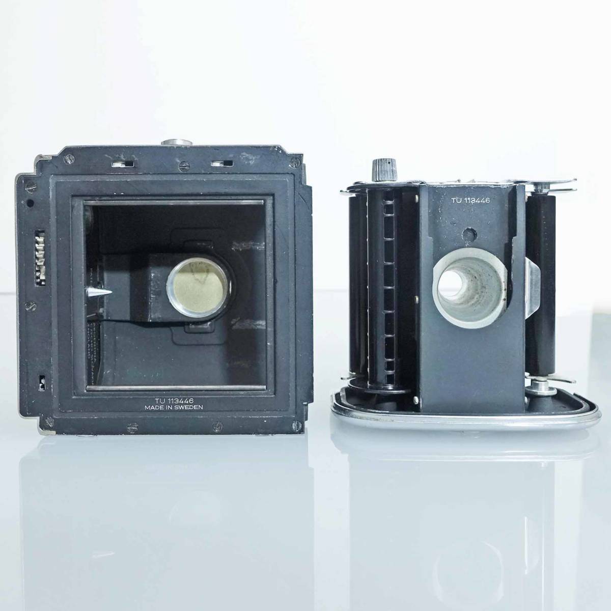 【レンズ極美品・ボディ良品】ハッセルブラッド　ボディ500C初期型1958年製・レンズ80mm/2.8（Cレンズ）・マガジン裏窓付旧型C12_9