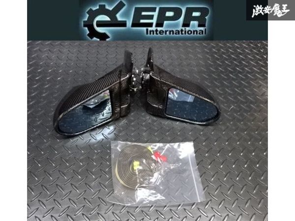 ☆EPR CT9A ランサーエボリューション 7 8 9 ランエボ 綾織り カーボン エアロ ドアミラー 左右 電動 ブルーミラー 右ハンドル車 即納