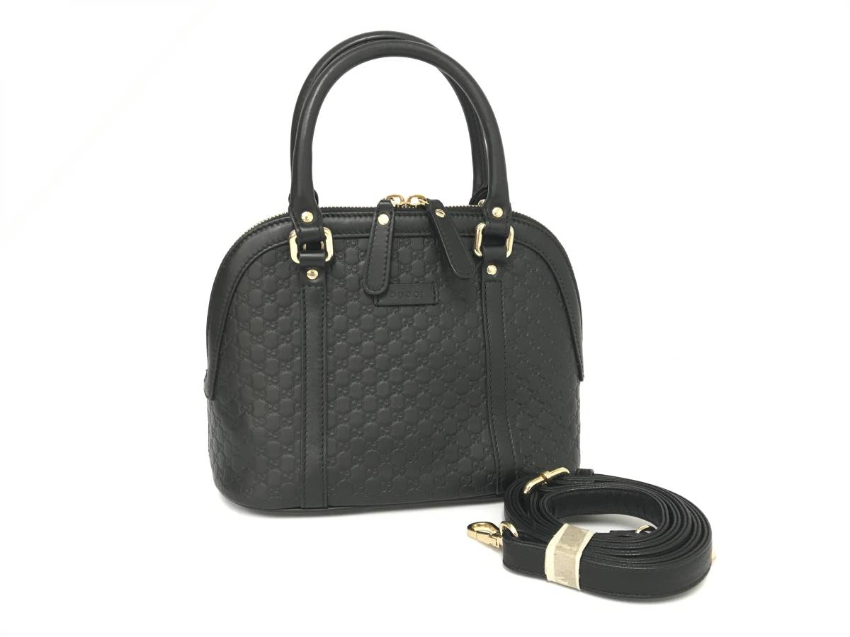 美品 グッチ GUCCI マイクログッチシマ 2WAYハンドバッグ GGエンボス 