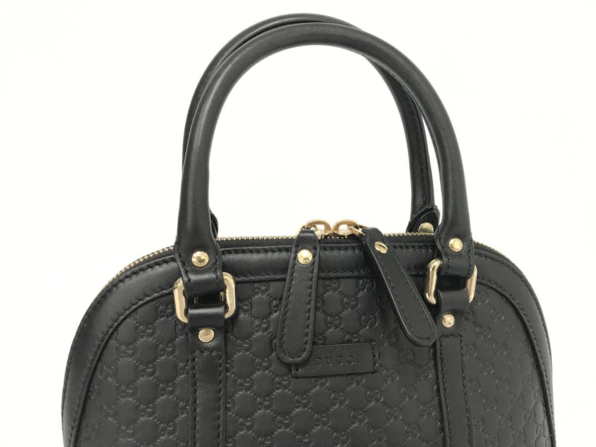 美品 グッチ GUCCI マイクログッチシマ 2WAYハンドバッグ GGエンボス 