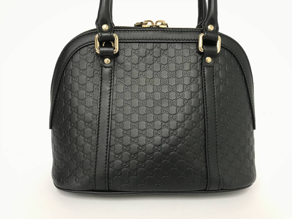 美品 グッチ GUCCI マイクログッチシマ 2WAYハンドバッグ GGエンボス 