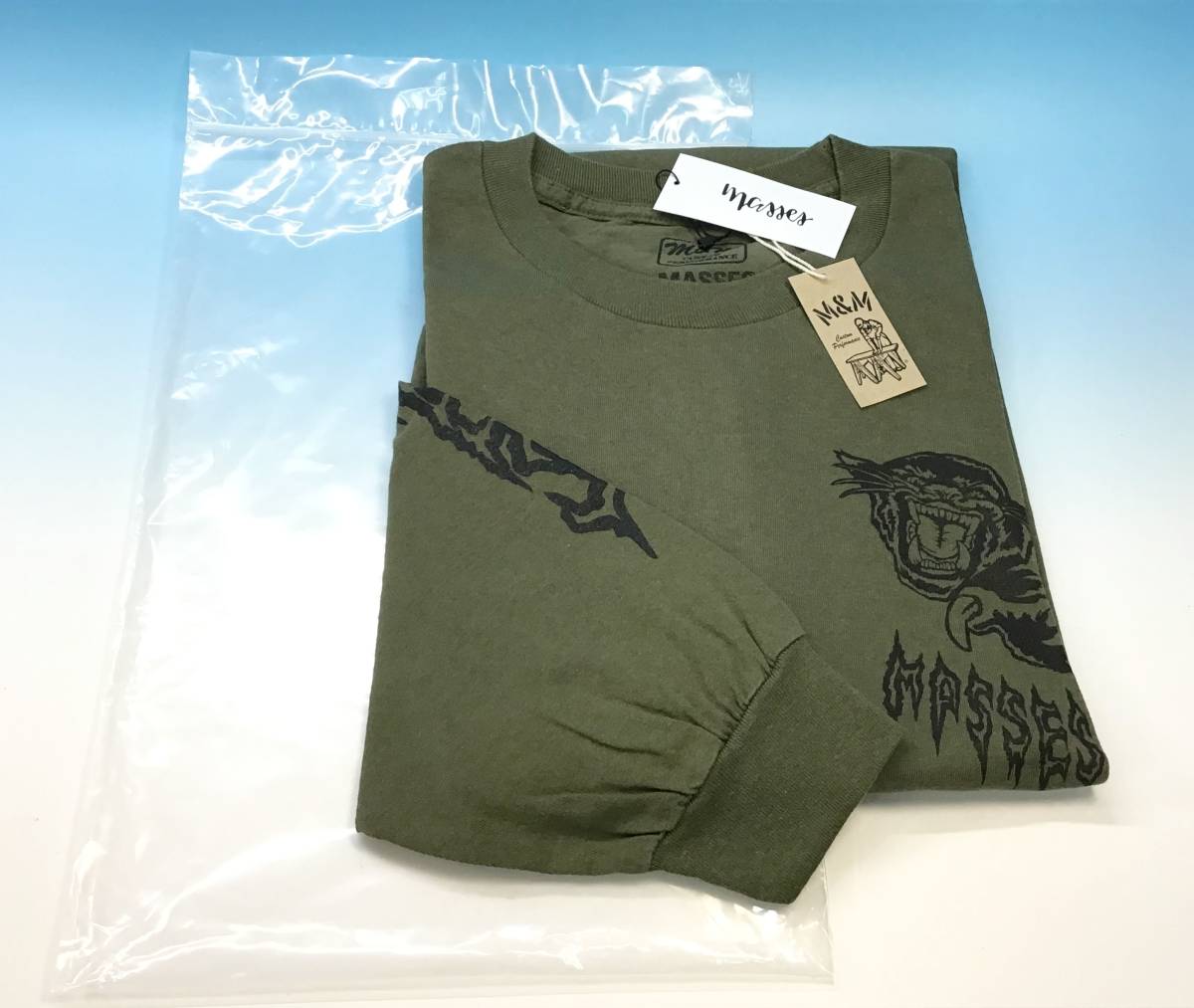 未使用 M&M×MASSES 長袖 Tシャツ カーキ サイズ XL マシス 