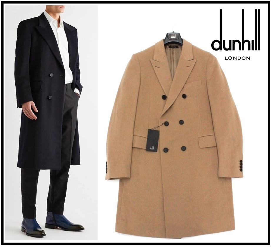 33万新品◇54=XL◇dunhillダンヒル カシミアウールダブルブレスト
