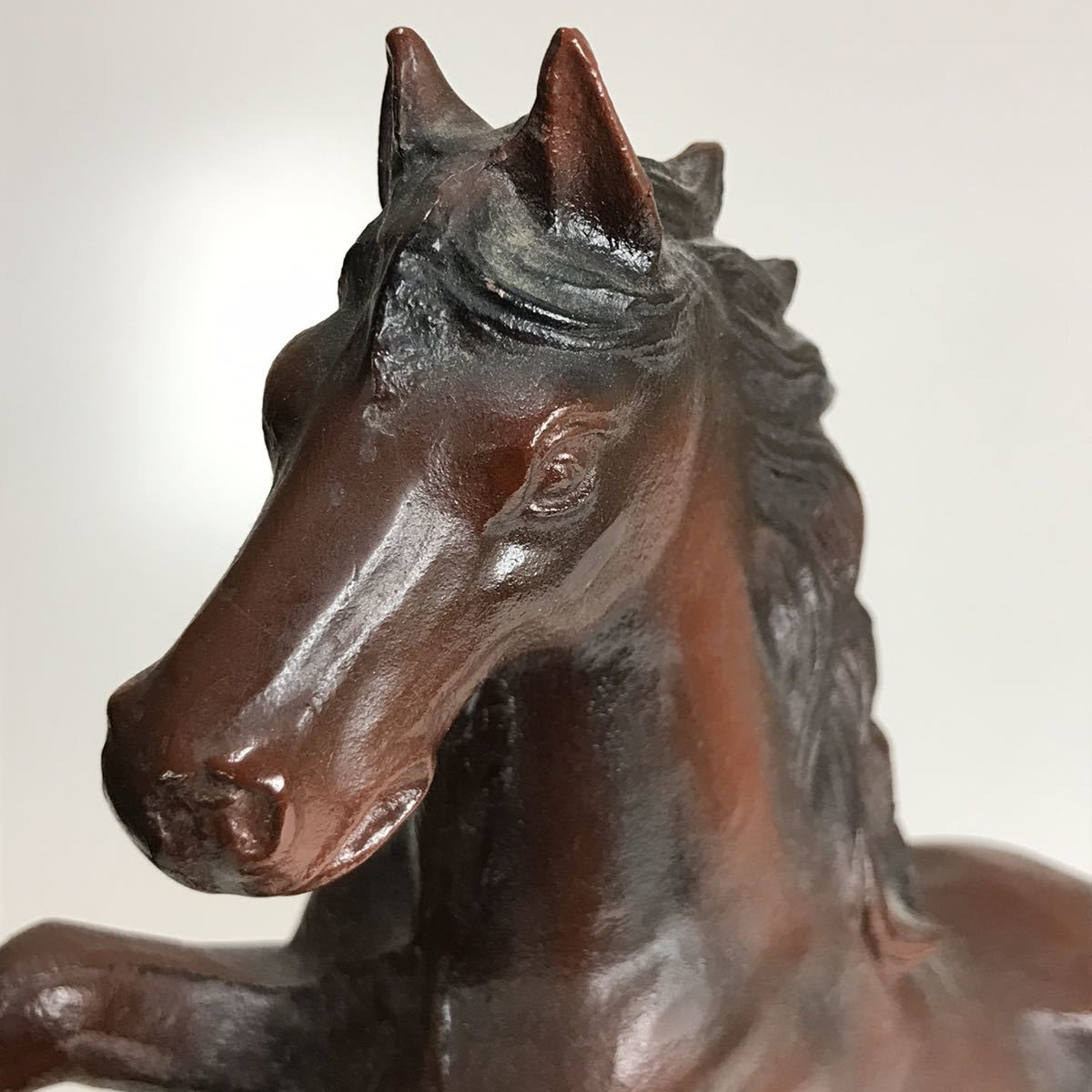 置物 駒ひょうたん （環北作？） 鋳造 馬 瓢箪 オブジェ 台・木札付き