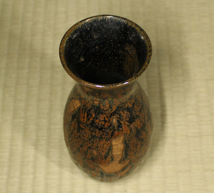 値下げ　人間国宝　清水卯一　柿渋釉薬の壺 秘蔵品 清水卯一作柿釉花入 人間国宝 【公式通販】