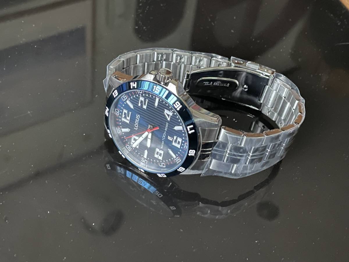 1円出品3本】SEIKO LORUS 100m防水 美しいブルーフェイス メンズ 