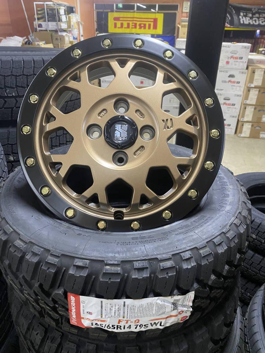 【新品未使用】MLJ エクストリームJ＆ナンカン FT-9 165/65R14 ◆ホワイトレター◆【タイヤホイール4本セット】ハスラー・軽トラ 等_1