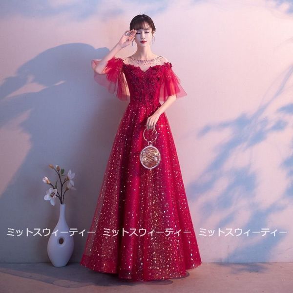ウエディングドレス 半袖 カラードレス 赤 安い 結婚式 ロングドレス 演奏会 コンサート 二次会 Aライン ステージ衣装 パーティードレス カラードレス ウェディングドレス 半袖 k-1 半袖ソフトマーメイド 2024年最新版\u201c似合う\u201dがわかる♪赤カラードレスの選び方