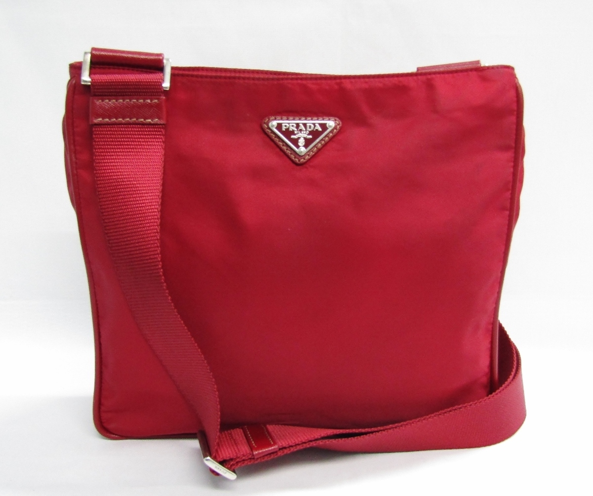 PRADA プラダ テスート ナイロン レッド 赤 ショルダーバッグ クロス 