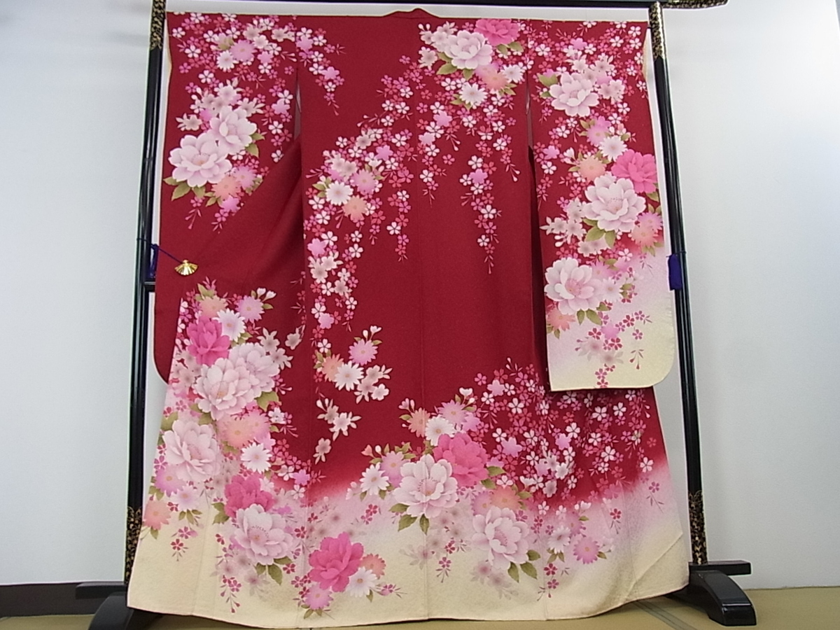 花美人着物■豪華振袖　辻が花　暈し染め　金彩　金通し地　逸品　未使用　eee3499 暈し染め 花美人着物□豪華振袖 金彩 ic1345 平和屋-こころ店□豪華振袖 作家物