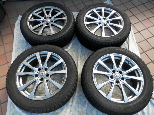 引取推奨/茨城県日立市/スタッドレスタイヤ付きアルミホイール18×7.5J 5H 114.3 4本セット/BLIZZAK DM-V2 235/55R18